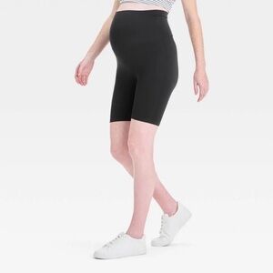 Maternity Over Belly High-Rise Seamless Ribbed Bike Shorts - Ingrid & Isabel™